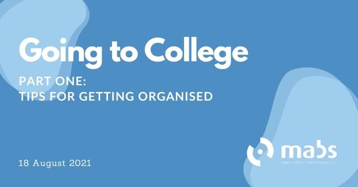 banner for post on going to college getting organised