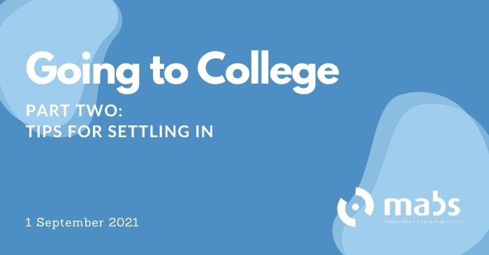banner for post on going to college settling in