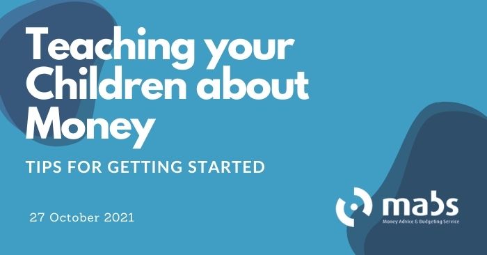 banner for post on teaching kids about money