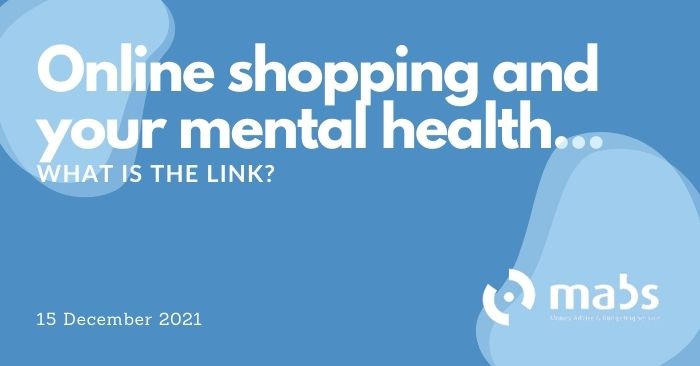 banner for post on online shopping and mental health